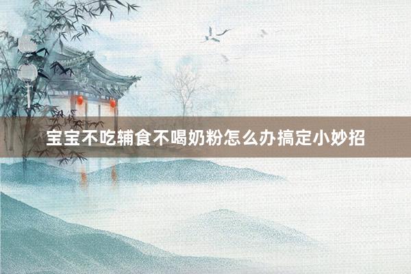 宝宝不吃辅食不喝奶粉怎么办搞定小妙招